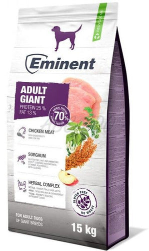 Eminent Dog Adult Giant 15kg – kompletní krmivo pro dospělé psy velkých plemen, podporuje zdraví a sílu.