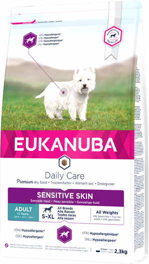 Eukanuba Dog DC Sensitive Skin 2,3kg – Krmivo pro psy s citlivou kůží, balení 2,3kg