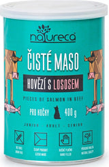 Konzerva pro kočky NATURECA s hovězím a lososem 400g