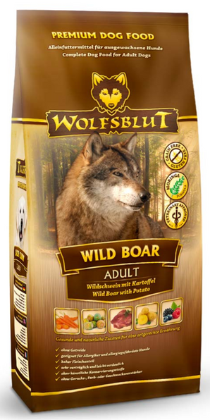 Granule Wolfsblut Dog Adult Wild Boar s divočákem pro dospělé psy, 2 kg.