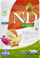 N&D Pumpkin CAT Duck & Cantaloupe melon 300 g – Krmivo pro kočky s kachnou a melounem, podpora trávení, balení 300g.