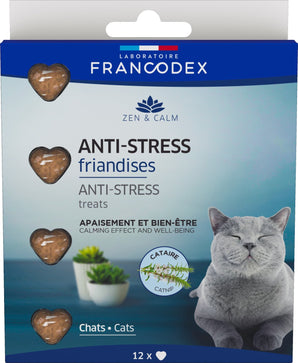 Francodex Pochoutka Anti-Stress, pro kočky, 12 ks, uklidňující pamlsky.