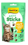 GimCat Mini Sticks kuře se šantou kočičí 50g