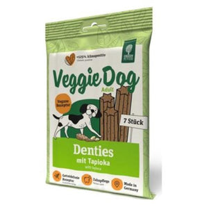 Green Petfood VeggieDog Denties 180g - žvýkací pochoutky pro psy, ideální pro udržení zdravých zubů a dásní, vyrobené z rostlinných složek.