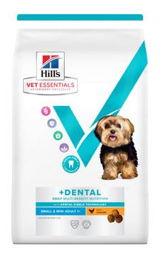 Hill's Can. VE Adult MB Dental Small&Mini Chicken 650g – krmivo pro psy malých plemen na podporu zubní péče, příchuť kuře, balení 650 g.