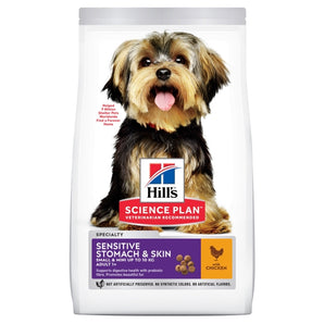 Hill's Can. SP Sensitive Adult Small Chicken 6kg – krmivo pro dospělé psy malých plemen s citlivým trávením, příchuť kuře, balení 6 kg.