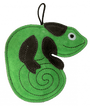 Hračka pes LEATHER CHAMELEON kůže,zelená 16cm Kiwi