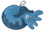 Hračka pes LEATHER NAUTILUS kůže,modrá 21cm Kiwi