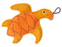Hračka pes LEATHER TURTLE kůže,oranžová 21cm Kiwi
