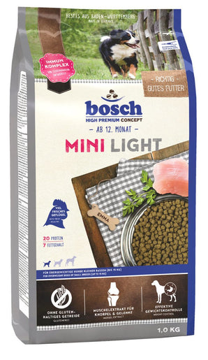 Bosch Dog Light Mini, 1 kg, dietní krmivo pro malé psy.