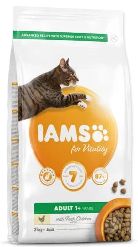 Iams Cat Adult Chicken 2 kg – Krmivo pro dospělé kočky s kuřecím masem, balení 2 kg.