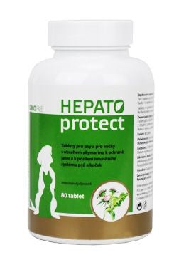 HEPATOprotect tablety pro psy a kočky 80tbl - podpůrná výživa pro zdraví jater, ideální pro zvířata s jaterními problémy nebo pro prevenci.