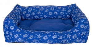Pelech Friends Sofa Bed L modrá Kiwi – prostorný pelech pro psy velikosti L, modrý design Kiwi.