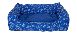 Pelech Friends Sofa Bed M modrá Kiwi – pohodlný pelech pro psy velikosti M, modrý design Kiwi.