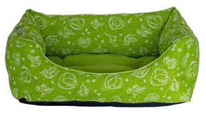 Pelech Friends Sofa Bed L zelená Kiwi – prostorný pelech pro psy velikosti L, zelený design Kiwi.