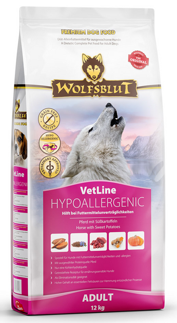 Granule Wolfsblut Dog VetLine Hypoallergenic pro psy s potravní alergií, 2 kg.