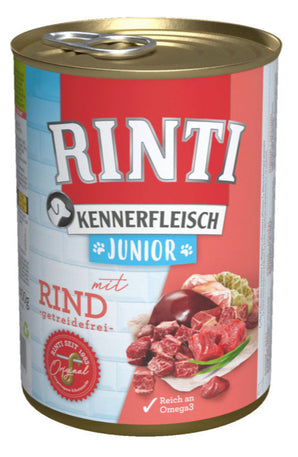 Rinti Dog Kennerfleisch konzerva Junior hovězí 400g - Konzerva pro štěňata s hovězím masem pro zdravý růst.