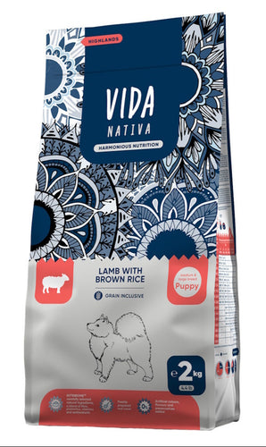 Kraftia VIDA NATIVA DOG Puppy S Lamb & Rice 2kg - Krmivo pro malé štěňata s jehněčím a rýží, podporující zdravý vývoj.