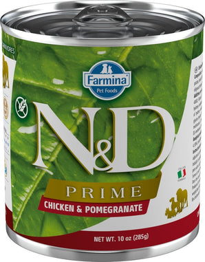 N&D DOG PRIME Adult Chicken & Pomegranate, 285 g, krmivo s kuřetem a granátovým jablkem.