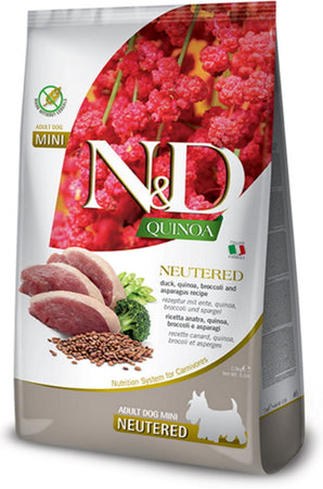 N&D Quinoa DOG Neutered Duck Broccoli & Asparagus Mini 2,5kg