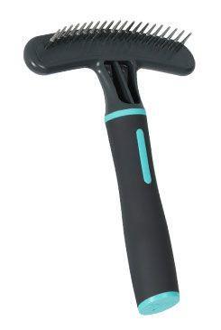 Hrablo s 20 zuby pro psy, vhodné pro odstranění podsady a nečistot.