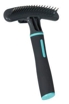 Výsuvné hrablo s 18 zuby pro psy, snadná údržba srsti a odstranění podsady.