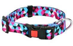 Obojek nylon GEO modrý S 30-45cm/15mm – Nylonový obojek GEO, modrý, pro psy, velikost S, 30-45 cm, šířka 15 mm.