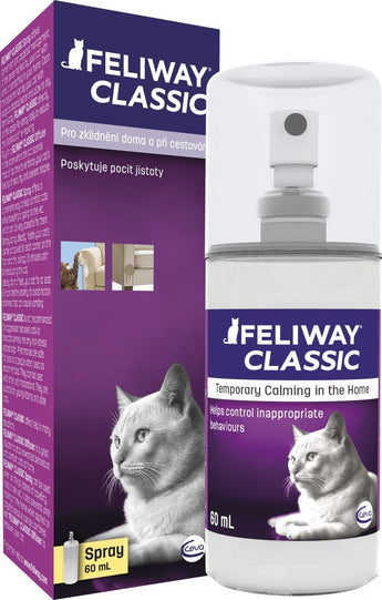 Feliway spray, 60 ml, uklidňující sprej pro kočky proti stresu.