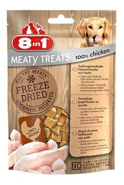 Pochoutka 8in1 Meaty Treats FD Chicken 50g – Masové pamlsky pro psy s kuřetem, balení 50g