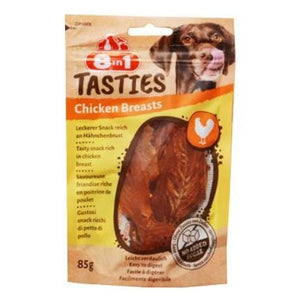 Pochoutka 8in1 Tasties Chicken Breasts 85g – Kuřecí prsíčka jako pochoutka pro psy, balení 85g