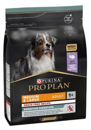 Bezobilné krmivo pro dospělé psy středních a velkých plemen s krůtím masem, balení 2,5 kg.