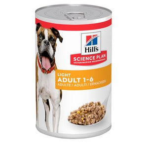Hill's Can. SP Adult Light Chicken 370g – krmivo pro dospělé psy s kontrolou hmotnosti, příchuť kuře, balení 370 g.