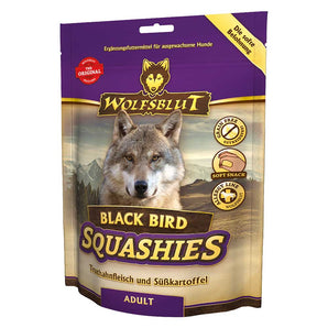 Pamlsky Wolfsblut Squashies Black Bird s křepelkou pro psy, 100 g.