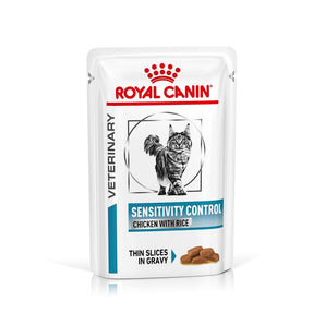 Royal Canin VD Feline Sensit Control 12x85g kuře kapsa - balení kapsiček pro kočky s citlivým zažíváním.