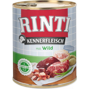 Rinti Dog Kennerfleisch konzerva zvěřina 800g - Velké balení konzervy s zvěřinou pro psy.