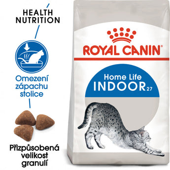 Royal Canin Feline Indoor 27 2kg – Krmivo pro kočky žijící uvnitř, podpora trávení a zdraví srsti, balení 2kg.