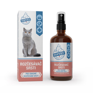 Rozčesávač srsti pro kočky TOPVET 100ml v praktickém balení pro snadnou aplikaci