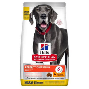 Hill's Can. SP Perfect Digestion Large Chicken & Rice 14kg – krmivo pro velké psy podporující trávení, příchuť kuře a rýže, balení 14 kg.