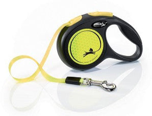 Vodítko FLEXI Neon XS 3m/12kg Pásek - reflexní vodítko pro psy do 12 kg, délka 3 metry, neonová barva.
