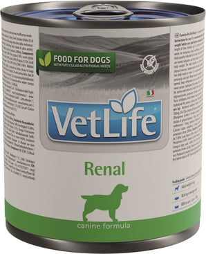 Vet Life Natural DOG konzerva, Renal, 300 g, veterinární dieta pro psy s onemocněním ledvin.
