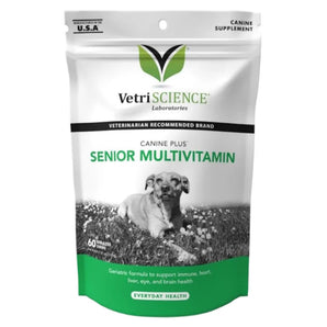 VetriScience Canine Plus, Senior Multivitamin, 60 ks, doplněk pro starší psy.