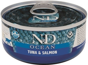 N&D CAT OCEAN Adult Tuna & Salmon, 70 g, výživné krmivo s tuňákem a lososem.