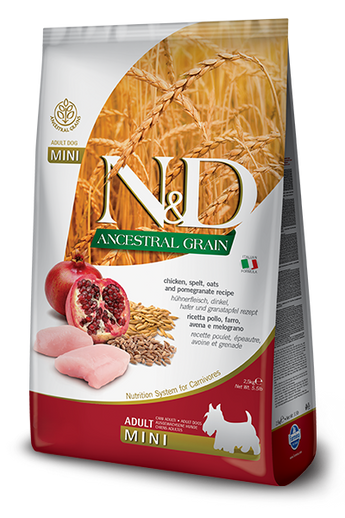 N&D LG DOG Adult Mini Chicken & Pomegranate, 800 g, kompletní krmivo pro malé psy.