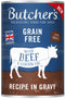 Butcher's Dog Original, hovězí v omáčce, konzerva 400 g, šťavnaté krmivo.