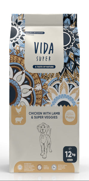 Kraftia VIDA SUPER DOG Adult M/L Salmon & Fish 2kg - Krmivo pro psy s lososem a rybou, ideální pro zdravou pokožku a srst.