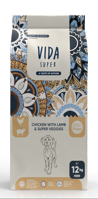Kraftia VIDA SUPER DOG Adult M/L Salmon & Fish 2kg - Krmivo pro psy s lososem a rybou, ideální pro zdravou pokožku a srst.