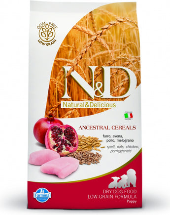 N&D LG DOG Puppy M/L Chicken & Pomegranate, 12 kg, krmivo pro štěňata středních a velkých plemen.