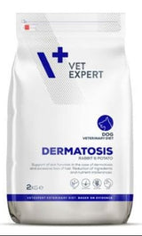 Dietní krmivo VetExpert VD 4T Dermatosis s králíkem a bramborami pro psy s kožními potížemi, 2 kg.
