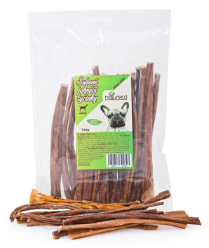 Pochoutka pro psy Natureca Jehněčí tyčinky sušené 100g, zdravá a chutná odměna.