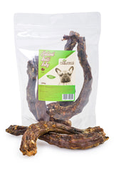 Pochoutka pro psy Natureca, sušené krůtí krky 250g balení.
